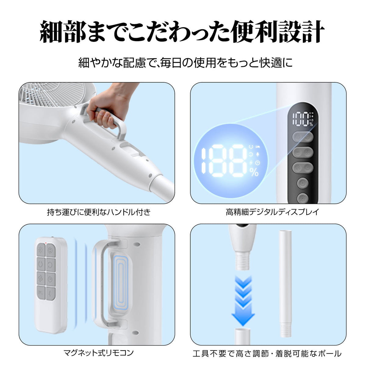 Aaoyun D9 コードレスサーキュレーター｜12000mAh・最長25時間・35畳対応・3D自動首振り